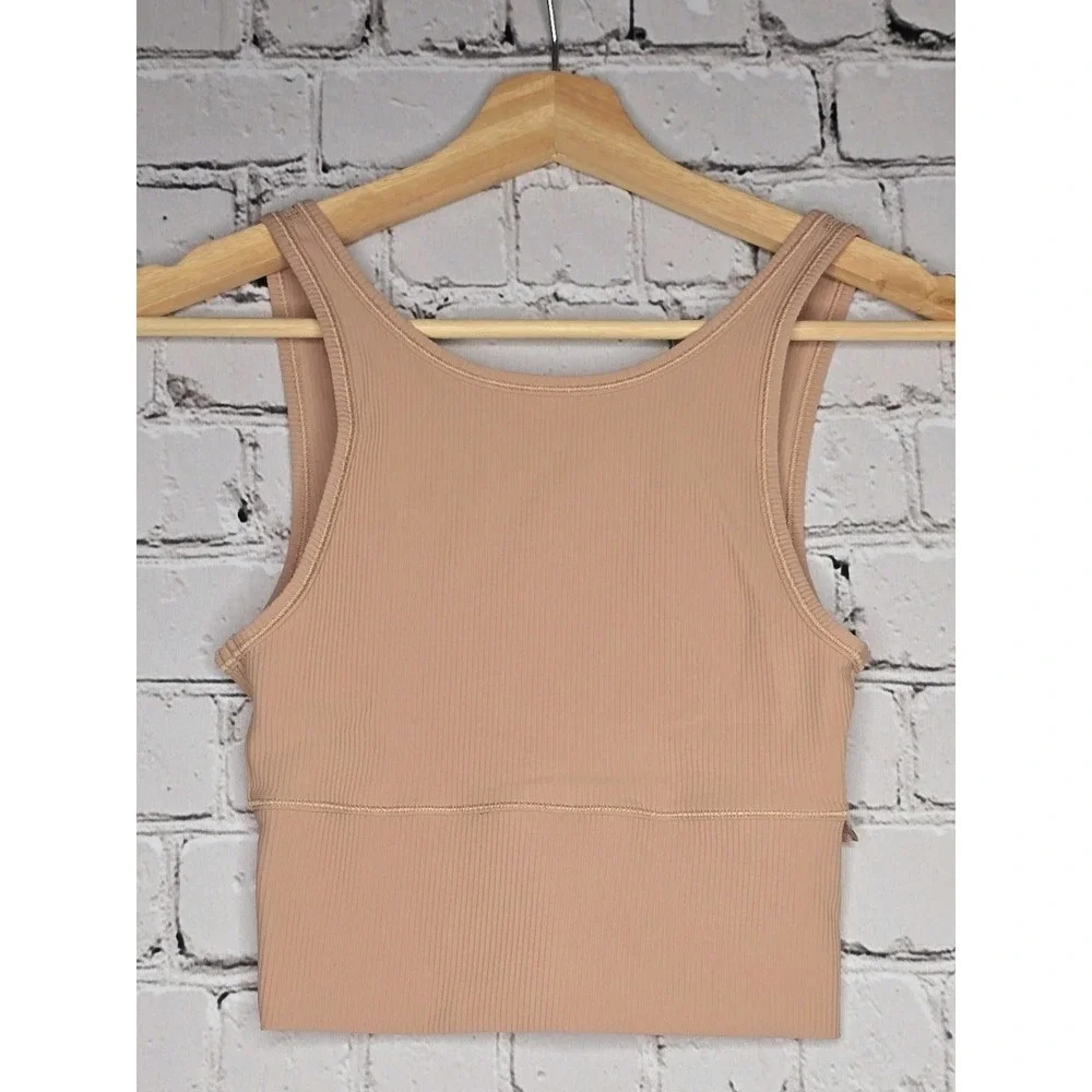 Lululemon Power Pivot Tank‎ Top Ribbed Pale Nude Blush Pink Size Extra Small XS